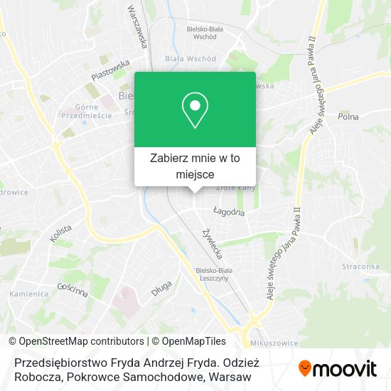 Mapa Przedsiębiorstwo Fryda Andrzej Fryda. Odzież Robocza, Pokrowce Samochodowe