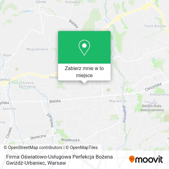 Mapa Firma Oświatowo-Usługowa Perfekcja Bożena Gwiżdż-Urbaniec