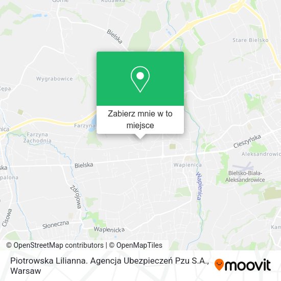 Mapa Piotrowska Lilianna. Agencja Ubezpieczeń Pzu S.A.