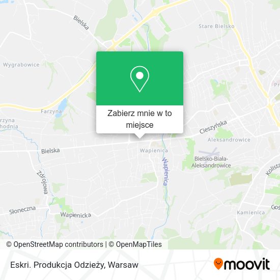 Mapa Eskri. Produkcja Odzieży