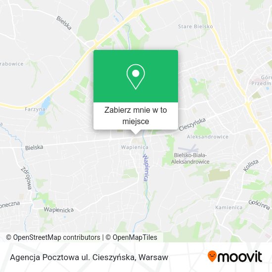 Mapa Agencja Pocztowa ul. Cieszyńska