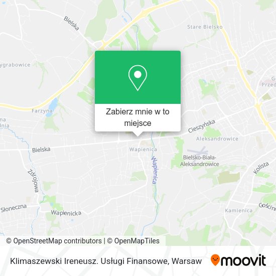 Mapa Klimaszewski Ireneusz. Usługi Finansowe