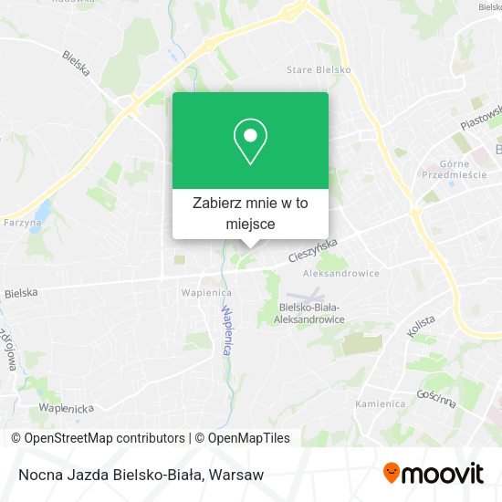 Mapa Nocna Jazda Bielsko-Biała