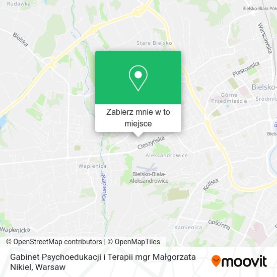 Mapa Gabinet Psychoedukacji i Terapii mgr Małgorzata Nikiel