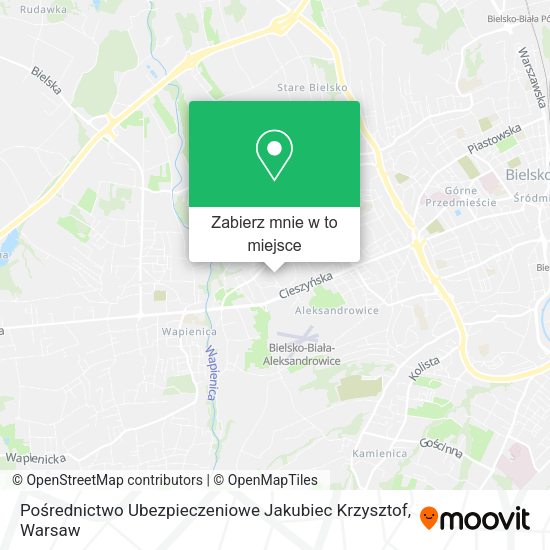 Mapa Pośrednictwo Ubezpieczeniowe Jakubiec Krzysztof