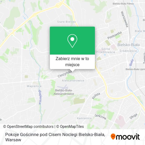 Mapa Pokoje Gościnne pod Cisem Noclegi Bielsko-Biała