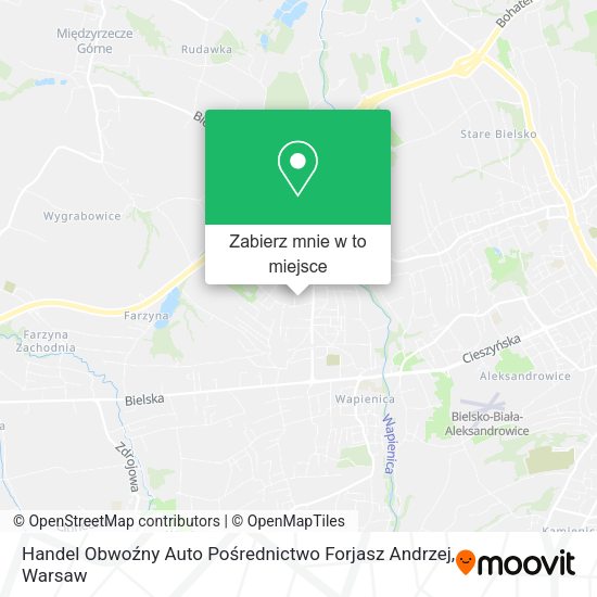 Mapa Handel Obwoźny Auto Pośrednictwo Forjasz Andrzej