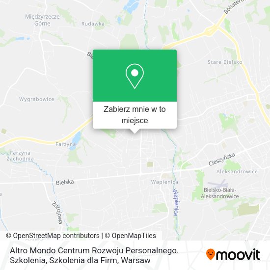 Mapa Altro Mondo Centrum Rozwoju Personalnego. Szkolenia, Szkolenia dla Firm