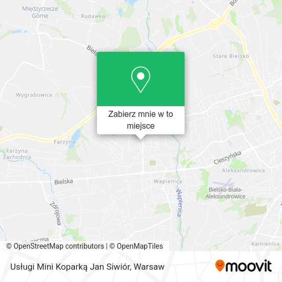 Mapa Usługi Mini Koparką Jan Siwiór