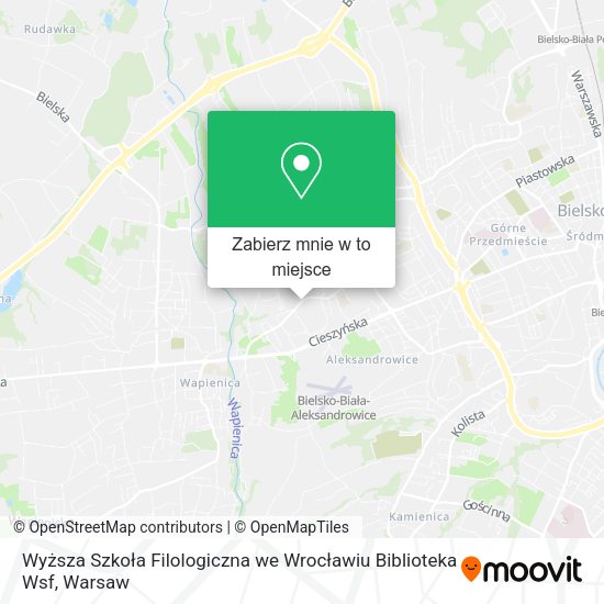 Mapa Wyższa Szkoła Filologiczna we Wrocławiu Biblioteka Wsf