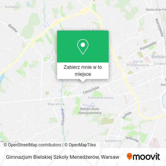 Mapa Gimnazjum Bielskiej Szkoły Menedżerów