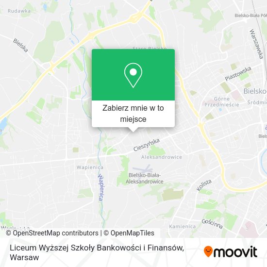 Mapa Liceum Wyższej Szkoły Bankowości i Finansów