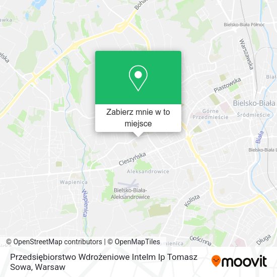 Mapa Przedsiębiorstwo Wdrożeniowe Intelm Ip Tomasz Sowa