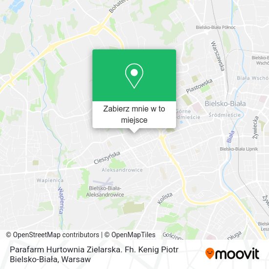 Mapa Parafarm Hurtownia Zielarska. Fh. Kenig Piotr Bielsko-Biała