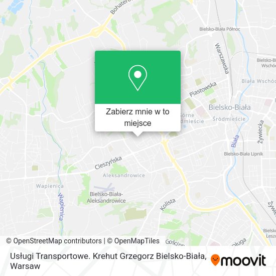 Mapa Usługi Transportowe. Krehut Grzegorz Bielsko-Biała