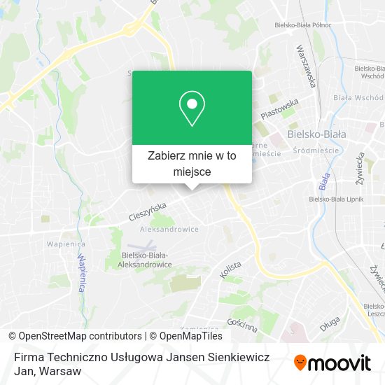 Mapa Firma Techniczno Usługowa Jansen Sienkiewicz Jan