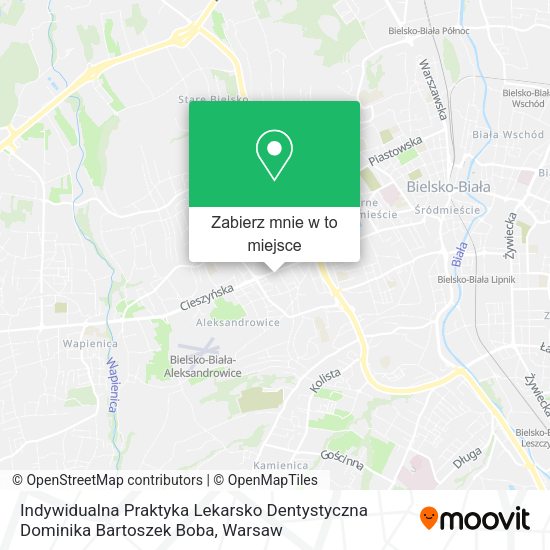 Mapa Indywidualna Praktyka Lekarsko Dentystyczna Dominika Bartoszek Boba