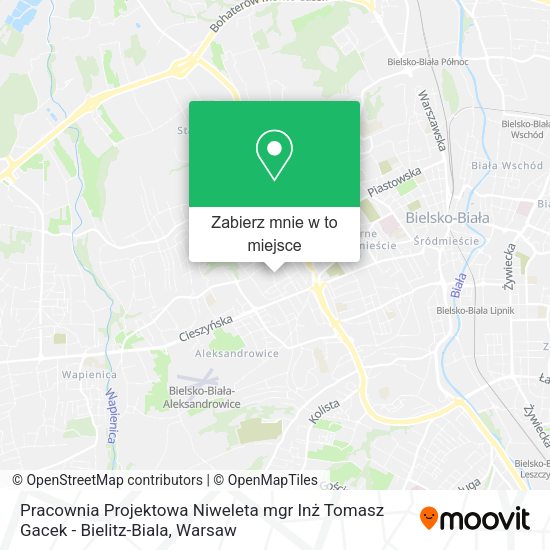 Mapa Pracownia Projektowa Niweleta mgr Inż Tomasz Gacek - Bielitz-Biala