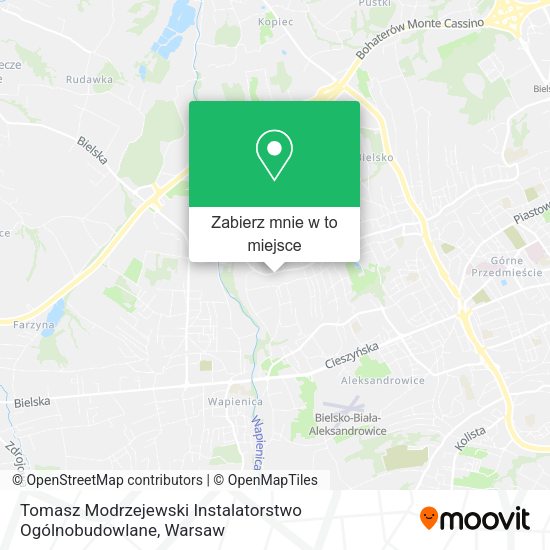 Mapa Tomasz Modrzejewski Instalatorstwo Ogólnobudowlane