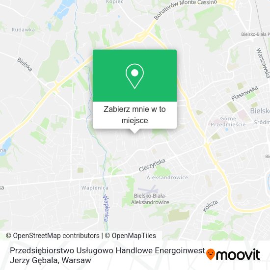 Mapa Przedsiębiorstwo Usługowo Handlowe Energoinwest Jerzy Gębala