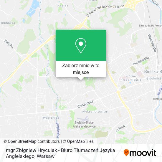 Mapa mgr Zbigniew Hryculak - Biuro Tłumaczeń Języka Angielskiego