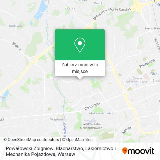 Mapa Powałowski Zbigniew. Blacharstwo, Lakiernictwo i Mechanika Pojazdowa