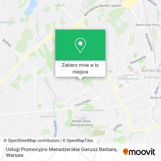 Mapa Usługi Promocyjno Menadżerskie Gierusz Barbara