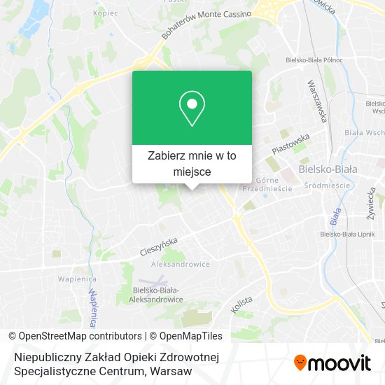 Mapa Niepubliczny Zakład Opieki Zdrowotnej Specjalistyczne Centrum