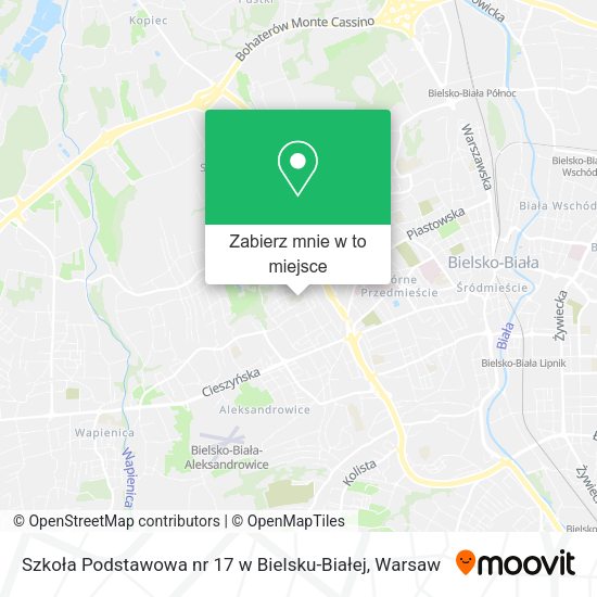 Mapa Szkoła Podstawowa nr 17 w Bielsku-Białej