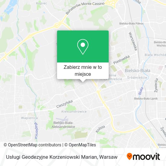 Mapa Usługi Geodezyjne Korzeniowski Marian