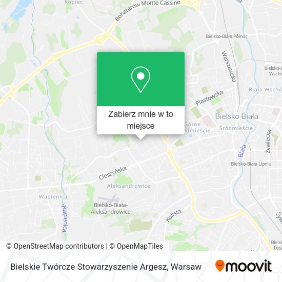 Mapa Bielskie Twórcze Stowarzyszenie Argesz