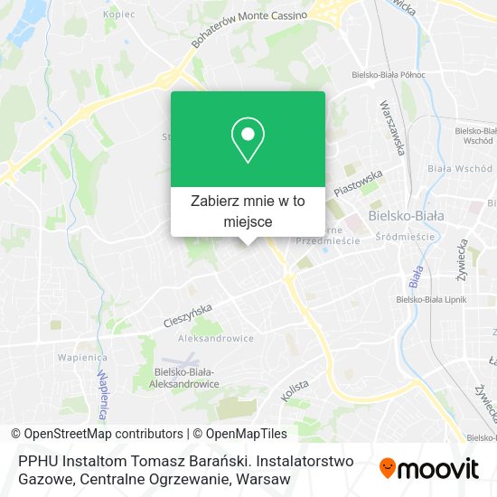 Mapa PPHU Instaltom Tomasz Barański. Instalatorstwo Gazowe, Centralne Ogrzewanie