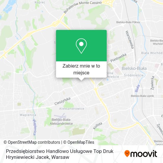 Mapa Przedsiębiorstwo Handlowo Usługowe Top Druk Hryniewiecki Jacek