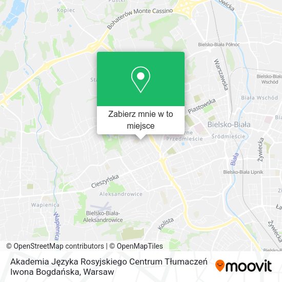 Mapa Akademia Języka Rosyjskiego Centrum Tłumaczeń Iwona Bogdańska