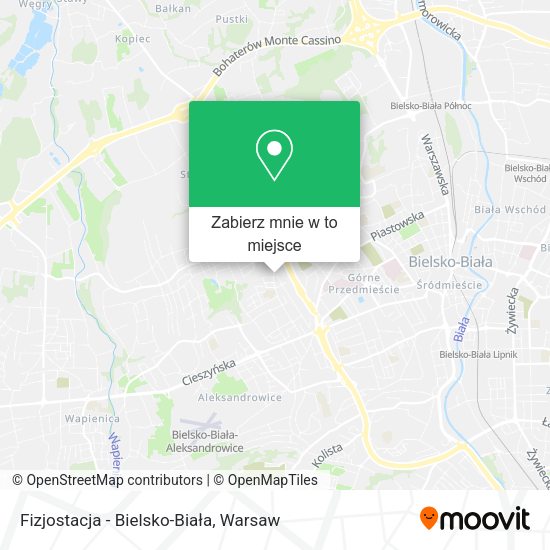 Mapa Fizjostacja - Bielsko-Biała