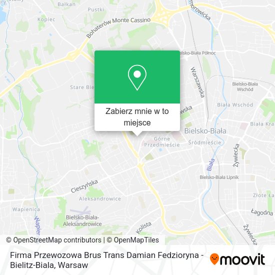 Mapa Firma Przewozowa Brus Trans Damian Fedzioryna - Bielitz-Biala