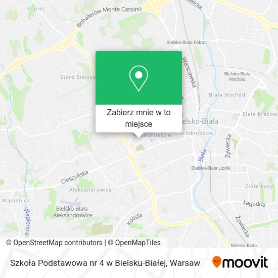 Mapa Szkoła Podstawowa nr 4 w Bielsku-Białej