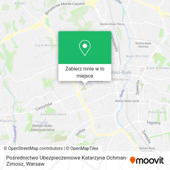 Mapa Pośrednictwo Ubezpieczeniowe Katarzyna Ochman-Zimosz