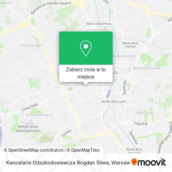 Mapa Kancelaria Odszkodowawcza Bogdan Śliwa