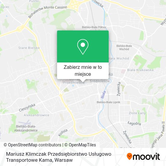 Mapa Mariusz Klimczak Przedsiębiorstwo Usługowo Transportowe Kama