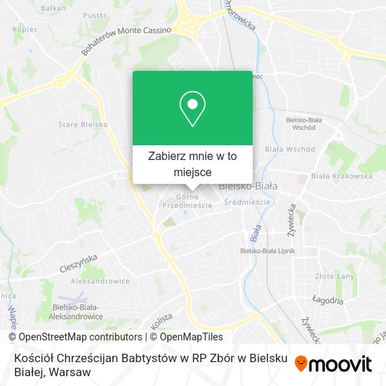 Mapa Kościół Chrześcijan Babtystów w RP Zbór w Bielsku Białej