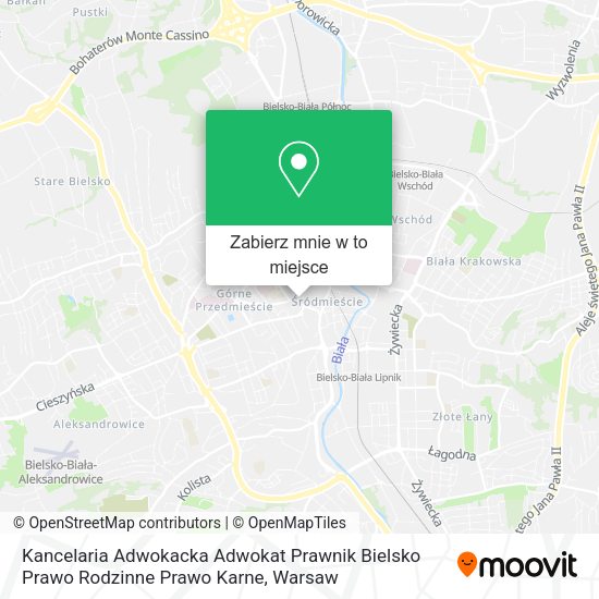 Mapa Kancelaria Adwokacka Adwokat Prawnik Bielsko Prawo Rodzinne Prawo Karne