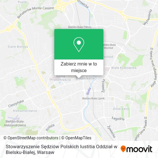 Mapa Stowarzyszenie Sędziów Polskich Iustitia Oddział w Bielsku-Białej