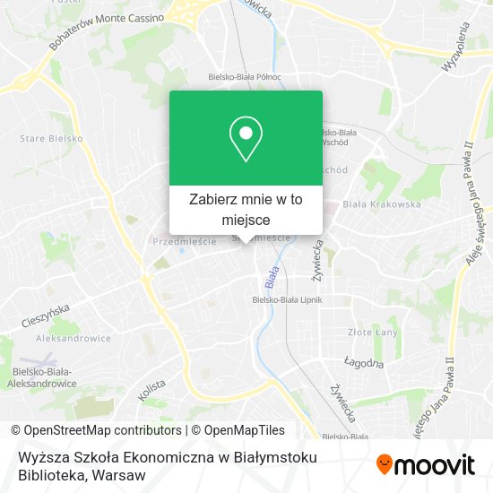 Mapa Wyższa Szkoła Ekonomiczna w Białymstoku Biblioteka