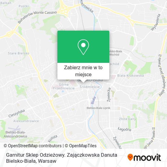 Mapa Garnitur Sklep Odzieżowy. Zajączkowska Danuta Bielsko-Biała