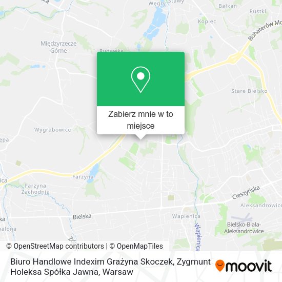 Mapa Biuro Handlowe Indexim Grażyna Skoczek, Zygmunt Holeksa Spółka Jawna