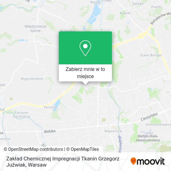 Mapa Zakład Chemicznej Impregnacji Tkanin Grzegorz Juźwiak