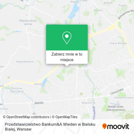 Mapa Przedstawicielstwo Bankum&A Wieden w Bielsku Bialej