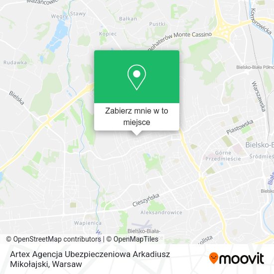 Mapa Artex Agencja Ubezpieczeniowa Arkadiusz Mikołajski