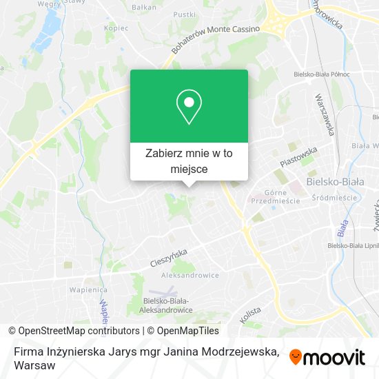 Mapa Firma Inżynierska Jarys mgr Janina Modrzejewska